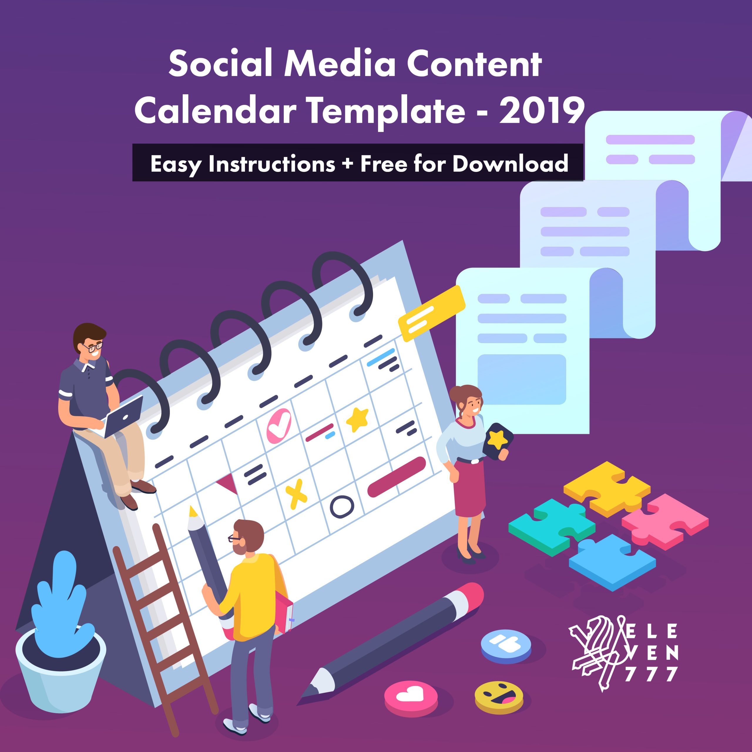 Social Media Calendar Template 2019 for UAE Brands Easy Instructions