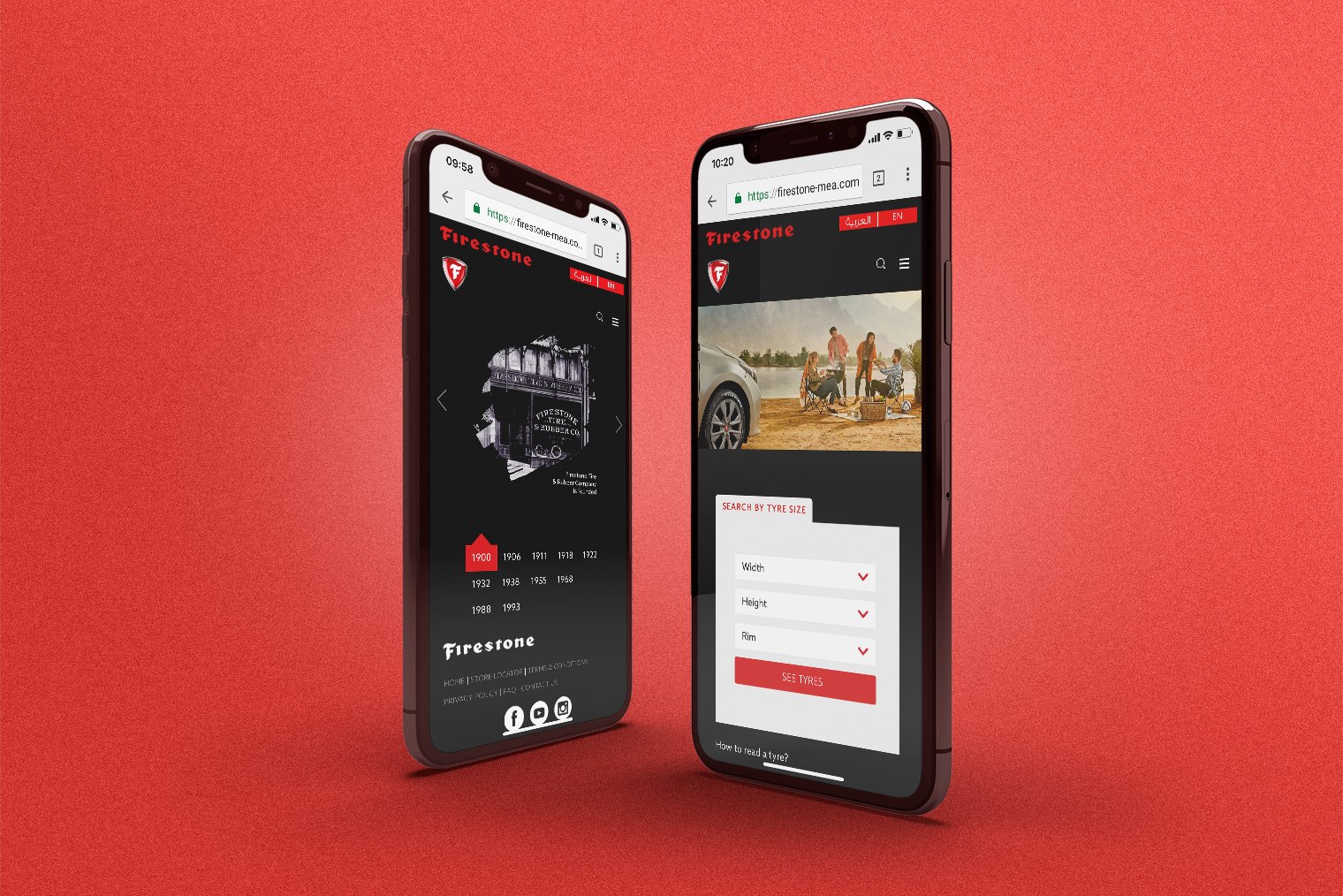 Innovative responsive cross-functional parallax design for the Firestone Middle East and Africa website 
